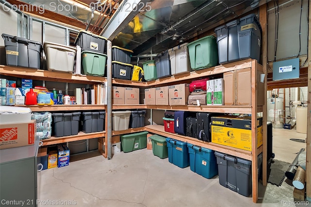 1181 Iroquois Trl, Oxford, MI 48371 - storage room featuring water heater