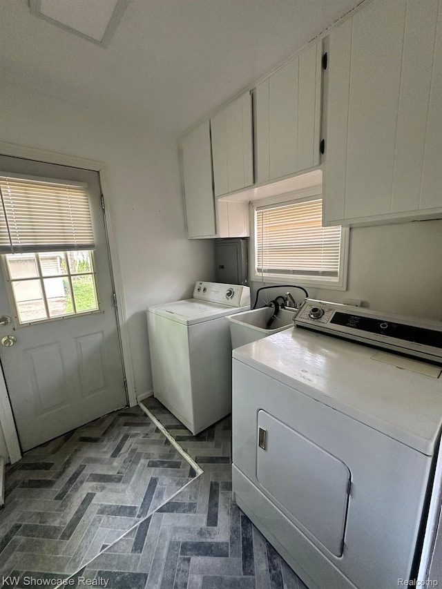 459 E Breckenridge St, Ferndale, MI 48220 - washroom with washer and dryer and cabinet space