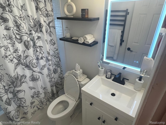 1525 Ackley Ave, Westland, MI 48186 - full bath featuring vanity, toilet, and a shower with shower curtain