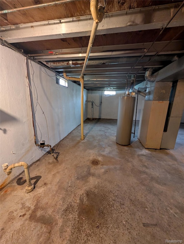 190 Main St, Sebewaing, MI 48759 - basement with gas water heater and heating unit
