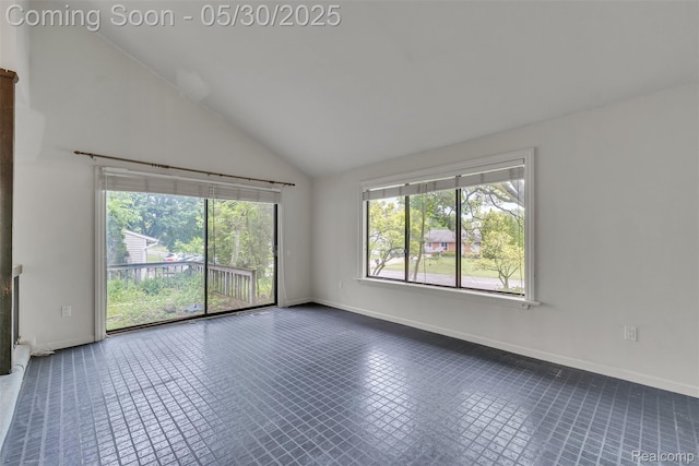 5772 Perrytown Dr, West Bloomfield, MI 48322 - unfurnished room with baseboards and high vaulted ceiling