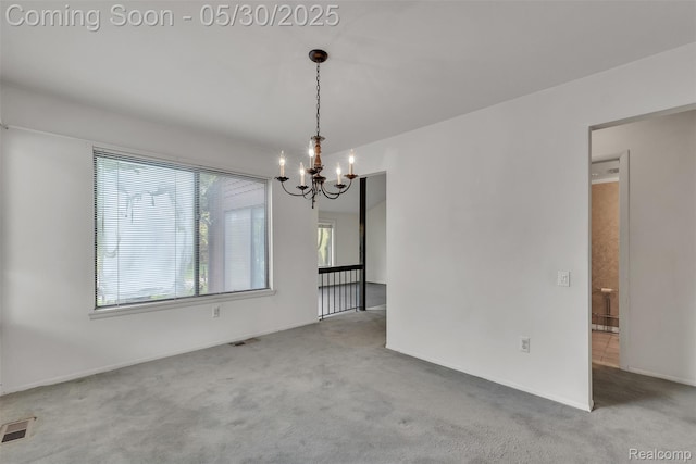 5772 Perrytown Dr, West Bloomfield, MI 48322 - carpeted spare room with a chandelier and baseboards