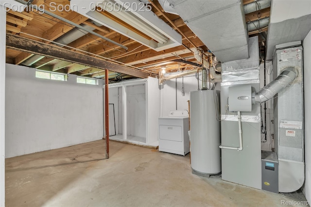 5772 Perrytown Dr, West Bloomfield, MI 48322 - basement featuring washer / dryer and water heater