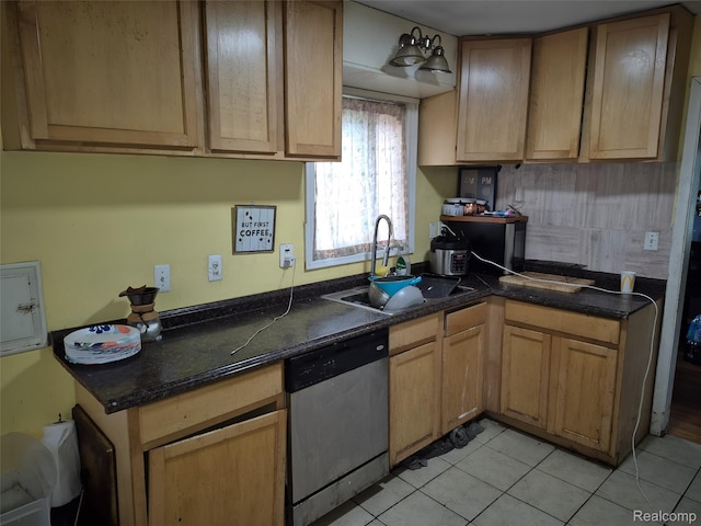 30102 Matthew St, Redford, MI 48186 - kitchen featuring stainless steel dishwasher, a sink, and light tile patterned floors