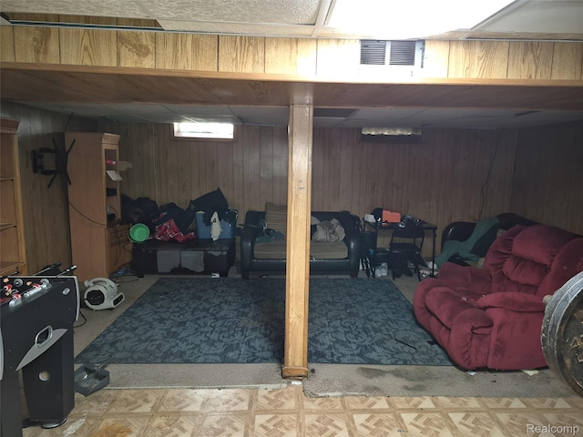 30102 Matthew St, Redford, MI 48186 - finished below grade area featuring wood walls