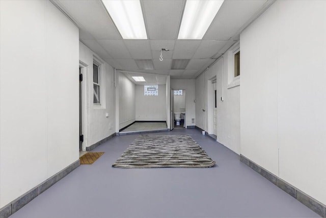 3364 Inman St, Ferndale, MI 48220 - below grade area featuring a drop ceiling and baseboards