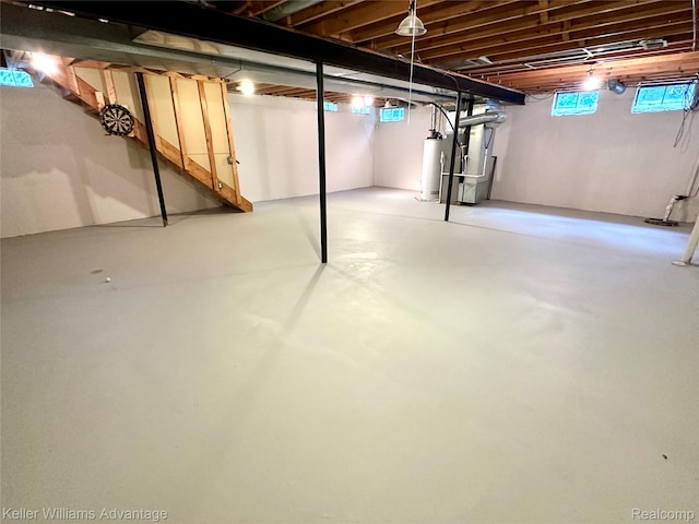 31404 Hunters Circle Dr, Farmington, MI 48334 - basement with gas water heater and heating unit