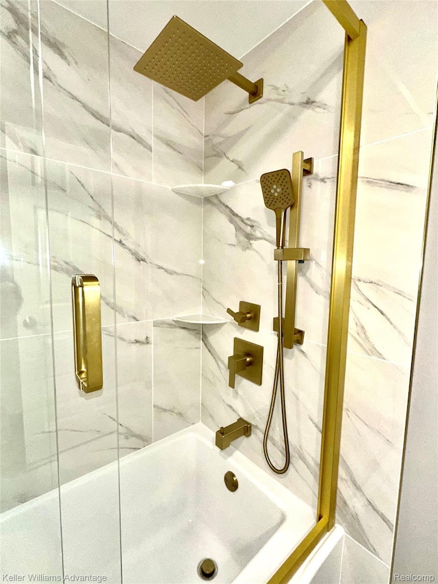 31404 Hunters Circle Dr, Farmington, MI 48334 - bathroom featuring shower / bath combination with glass door
