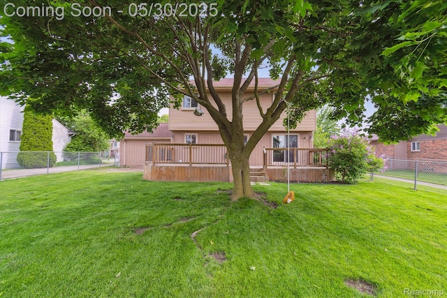 45127 Fair Oaks Dr, Canton, MI 48187 - view of yard with a wooden deck