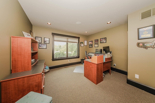 2210 Lindsey Rd, Jackson, MI 49201 - carpeted home office with baseboards and recessed lighting