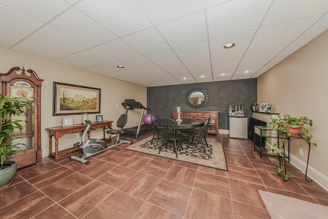2210 Lindsey Rd, Jackson, MI 49201 - dining room with recessed lighting, tile patterned floors, and baseboards