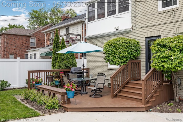441 Mckinley Ave, Grosse Pointe Farms, MI 48236 - wooden deck with outdoor dining area