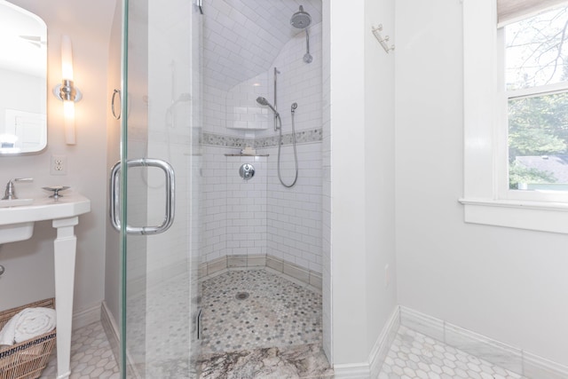 511 W Jefferson St, Ann Arbor, MI 48103 - bathroom with a stall shower and baseboards