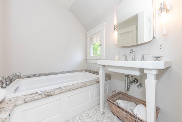 511 W Jefferson St, Ann Arbor, MI 48103 - full bathroom with a bath and vaulted ceiling
