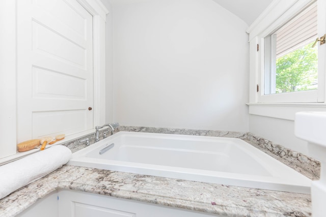 511 W Jefferson St, Ann Arbor, MI 48103 - bathroom with a bath and lofted ceiling