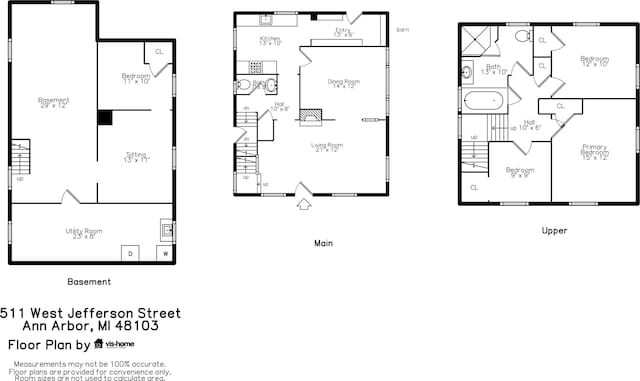 511 W Jefferson St, Ann Arbor, MI 48103 - property floor plan