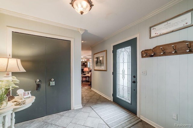 1786 Point St, Commerce Twp, MI 48382 - entryway featuring crown molding, light tile patterned flooring, and baseboards