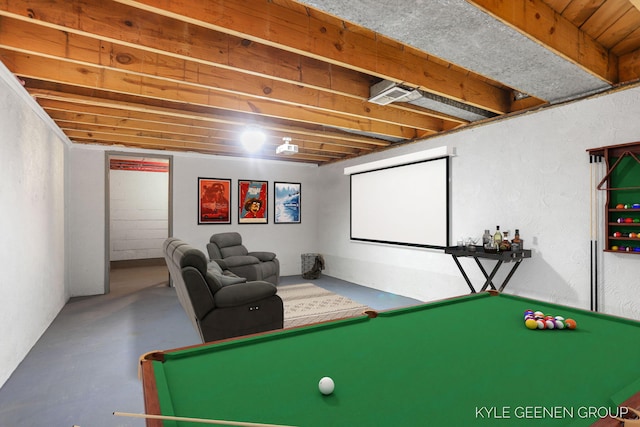 100 E 35th St, Holland, MI 49423 - rec room with finished concrete flooring and billiards table