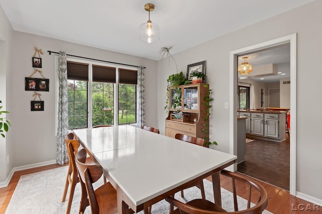 431 Meadowbrook Dr, Adrian, MI 49221 - dining area with baseboards and dark wood-style flooring