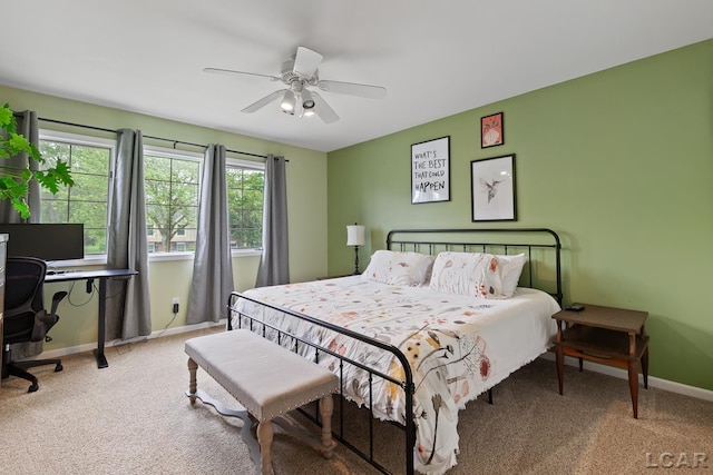 431 Meadowbrook Dr, Adrian, MI 49221 - bedroom featuring carpet flooring, baseboards, and a ceiling fan