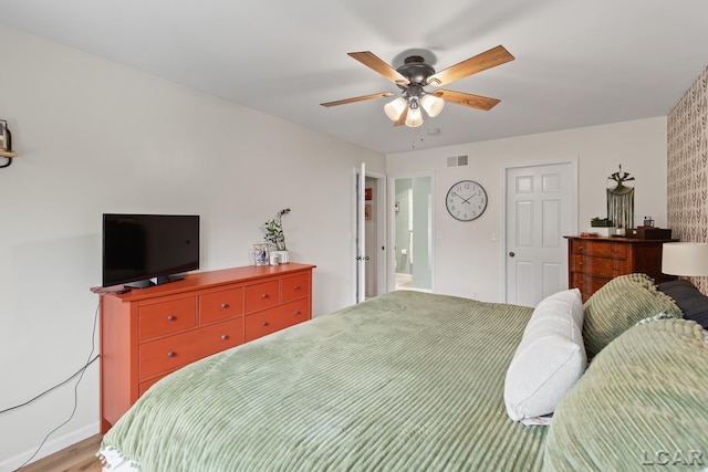 431 Meadowbrook Dr, Adrian, MI 49221 - bedroom featuring light wood finished floors and a ceiling fan