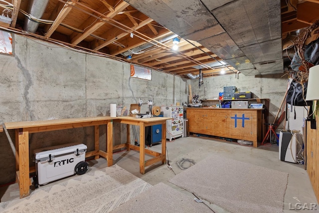 431 Meadowbrook Dr, Adrian, MI 49221 - unfinished basement featuring a workshop area