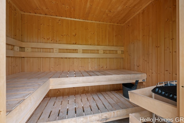 421 Manhattan Rd SE, Grand Rapids, MI 49506 - sauna / steam room featuring wood ceiling, wood walls, and hardwood / wood-style flooring