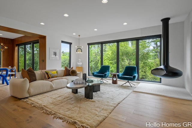 421 Manhattan Rd SE, Grand Rapids, MI 49506 - living room featuring wood-type flooring and recessed lighting