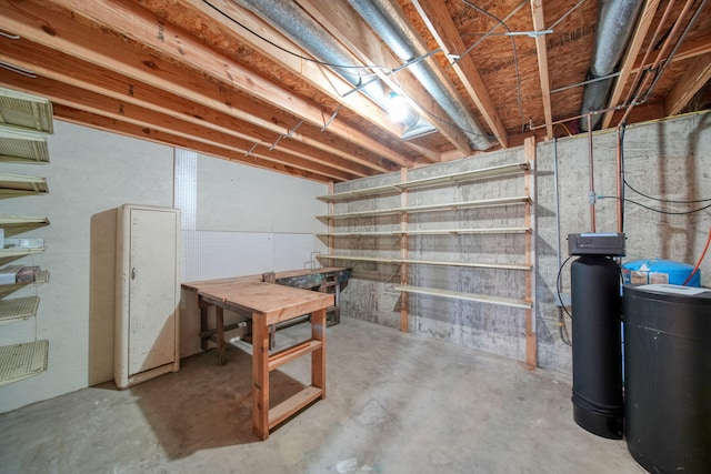 10639 Hanover Rd, Hanover, MI 49241 - unfinished below grade area featuring a water softener system