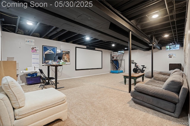 2640 Water Oaks Dr, West Bloomfield, MI 48324 - carpeted home theater featuring baseboards