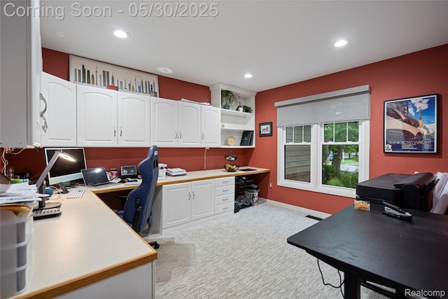 2640 Water Oaks Dr, West Bloomfield, MI 48324 - office space with built in desk, light carpet, and recessed lighting