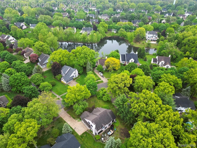 2640 Water Oaks Dr, West Bloomfield, MI 48324 - aerial view of residential area with a nearby body of water