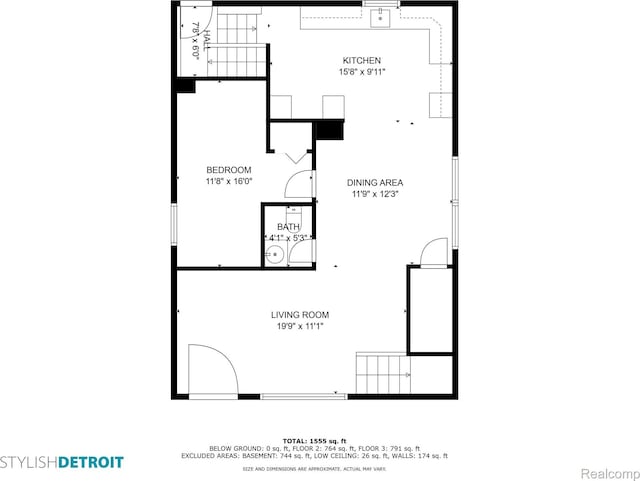 6080 Beniteau St, Detroit, MI 48213 - room layout