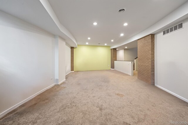 1000 Forest Ln, Bloomfield Hills, MI 48301 - finished basement with recessed lighting, light carpet, and baseboards