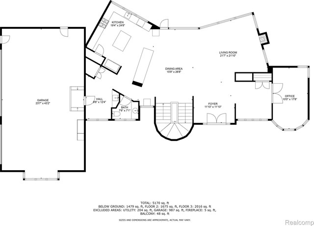 1000 Forest Ln, Bloomfield Hills, MI 48301 - floor plan / room layout