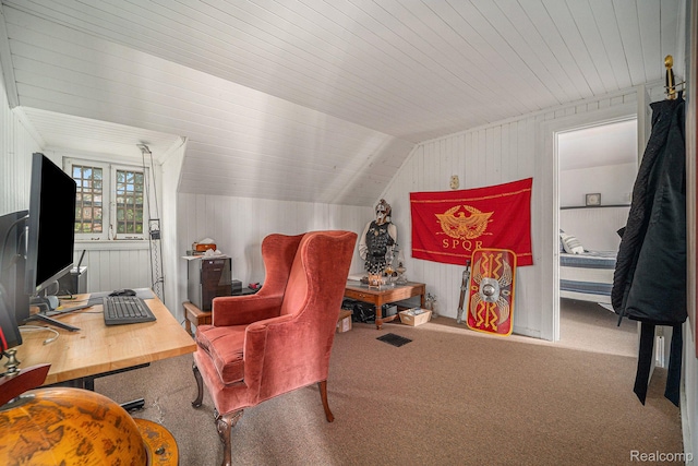 8123 E Lafayette St, Detroit, MI 48214 - carpeted office space with wooden walls