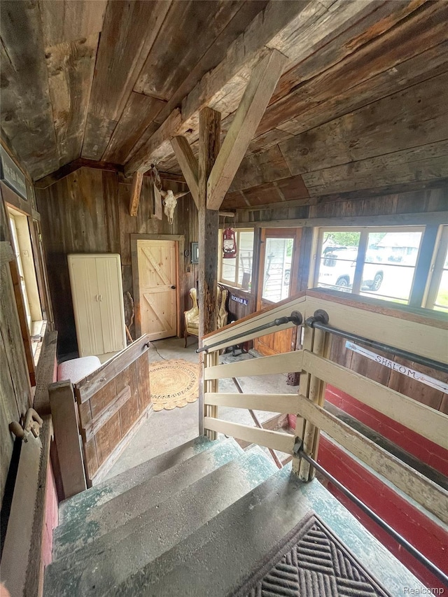 1264 Brabbs St, Burton, MI 48509 - staircase with wooden ceiling