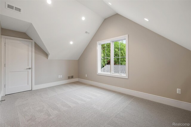 1626 Maryland Blvd, Birmingham, MI 48009 - bonus room with light carpet, baseboards, vaulted ceiling, and recessed lighting