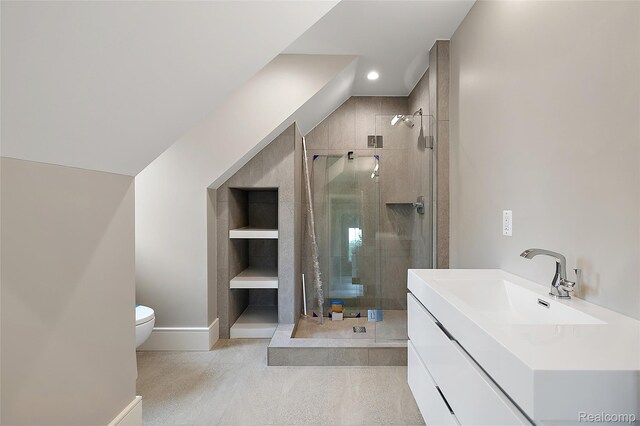 1626 Maryland Blvd, Birmingham, MI 48009 - full bathroom featuring a shower stall, toilet, vanity, recessed lighting, and baseboards