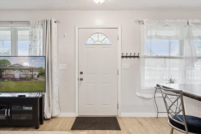 113 Diversy Dr, Brooklyn, MI 49230 - foyer with light wood finished floors, baseboards, and a textured ceiling