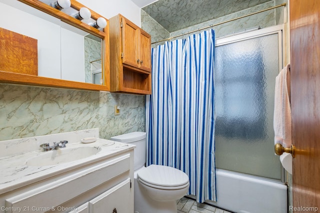 2548 Hearthside Dr, Ypsilanti, MI 48198 - bathroom featuring vanity, toilet, and enclosed tub / shower combo