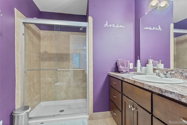2375 Mulberry Sq Unit 69, Bloomfield Hills, MI 48302 - full bath featuring a stall shower, vanity, and tile patterned flooring