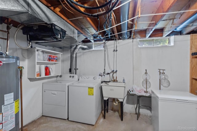 2375 Mulberry Sq Unit 69, Bloomfield Hills, MI 48302 - laundry area featuring gas water heater and washer and dryer