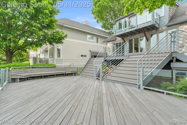 2222 Garland St, Sylvan Lake, MI 48320 - wooden terrace with stairway