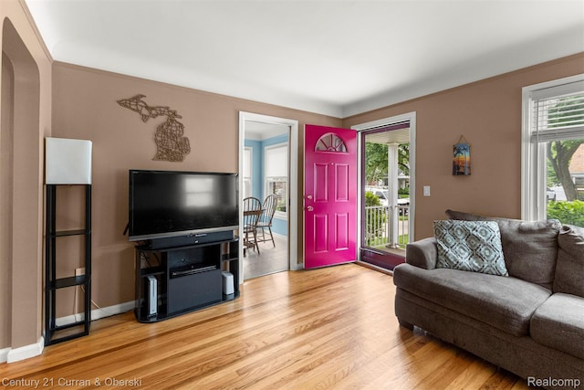 3135 Raymond Ave, Dearborn, MI 48124 - living area featuring light wood-type flooring and baseboards