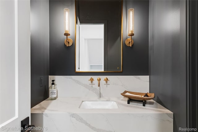 608 Stanley Blvd, Birmingham, MI 48009 - bathroom with vanity and decorative backsplash