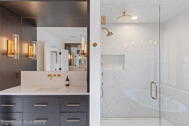 608 Stanley Blvd, Birmingham, MI 48009 - bathroom featuring vanity and a stall shower