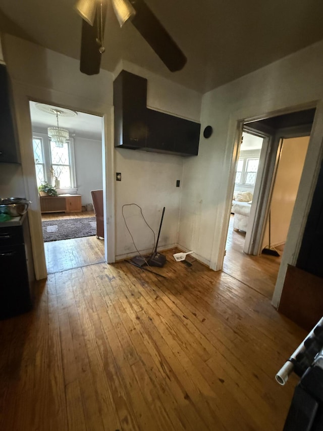 9142 Yorkshire Rd, Detroit, MI 48224 - living area featuring hardwood / wood-style floors and a ceiling fan