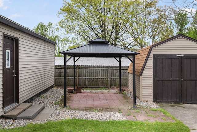 222 Oak St, South Haven, MI 49090 - view of patio featuring a gazebo
