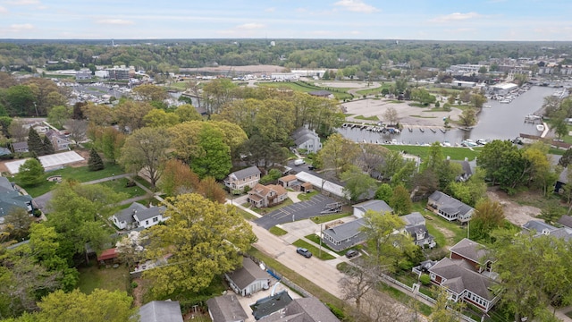 222 Oak St, South Haven, MI 49090 - aerial view of property and surrounding area with a nearby body of water and nearby suburban area